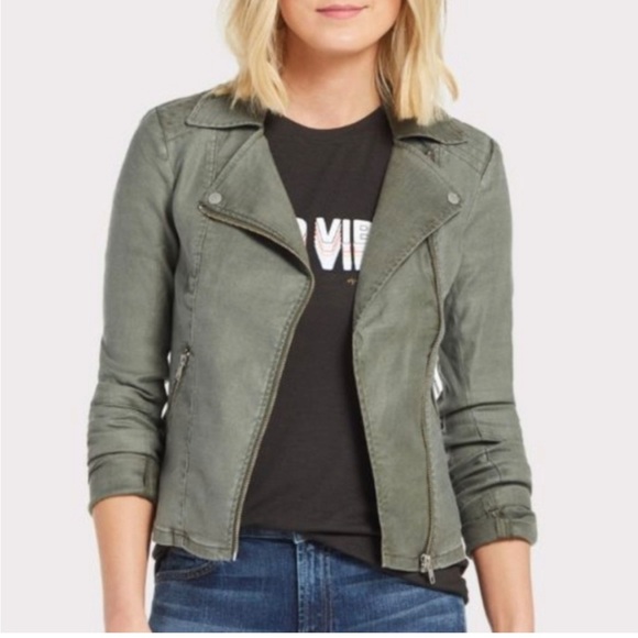 Anthropologie X Level 99 Women’s Linen Blend Moto Jacket Blazer Size Large - Picture 6 of 13